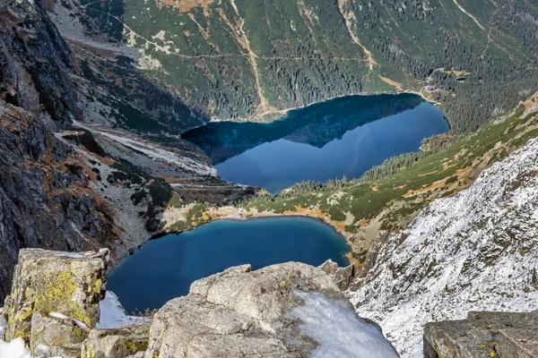 Czarny Staw Morskie Oko Tarn Rysy Peak High Tatras Mountains — Stock Photo, Image