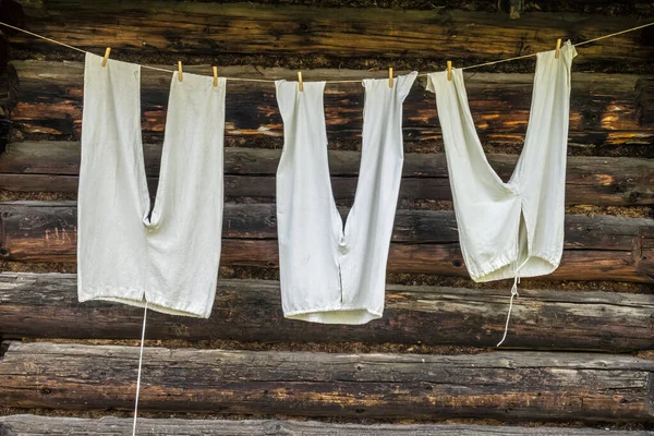 Clothes Drying Theme Detail Photo Rural Life — Stock Photo, Image
