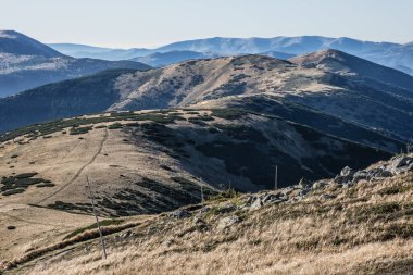 Mountain range Low Tatras mountains, Slovak republic. Hiking theme. Seasonal natural scene.