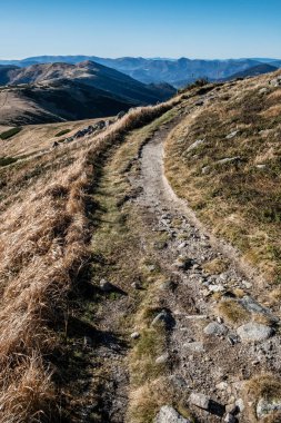 Mountain range Low Tatras mountains, Slovak republic. Hiking theme. Seasonal natural scene.