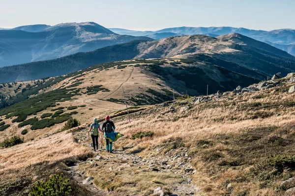 Tourists Low Tatras Mountains Slovak Republic Hiking Theme Seasonal Natural — Stockfoto