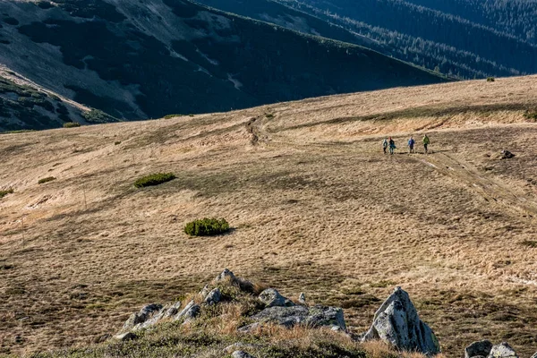 Tourists Low Tatras Mountains Slovak Republic Hiking Theme Seasonal Natural — Stock Photo, Image