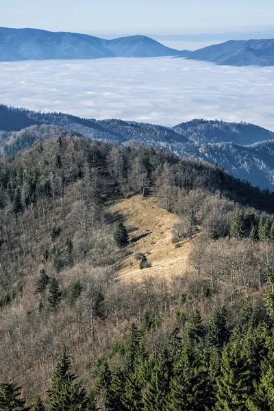 Velké Fatry Povodí Turiec Slovenská Republika Cíl Cesty Inverzní Scéna — Stock fotografie