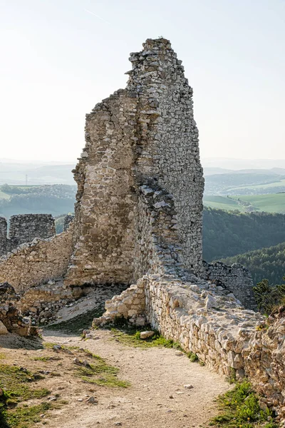 Ruiny Zamku Cachtice Republika Słowacka Europa Środkowa Siedziba Cholernej Hrabiny — Zdjęcie stockowe