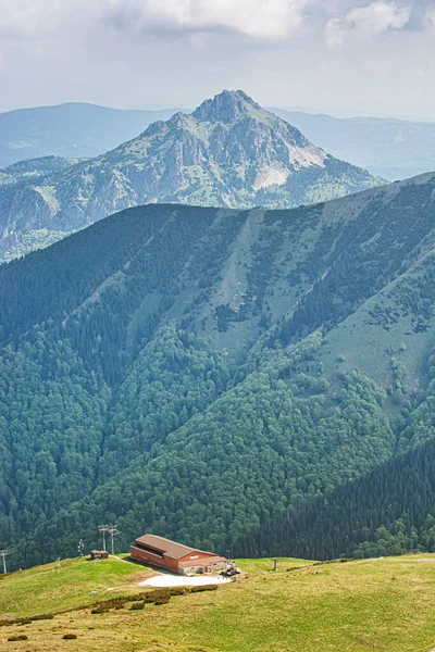 Gran Pico Rozsutec Little Fatra República Eslovaca Tema Senderismo Escena — Foto de Stock