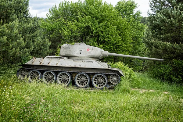 Tanque Histórico Russo T34 Death Valley Perto Aldeia Kapisova República — Fotografia de Stock