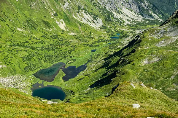 Rackowa Dolina Jeziorami Górskimi Tatry Zachodnie Republika Słowacka Temat Wędrówki — Zdjęcie stockowe