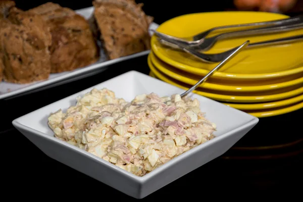 Mayonnaise salad with bread — Stock Photo, Image