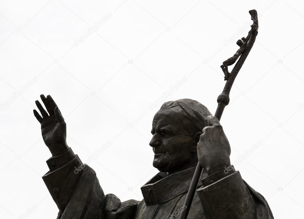 Statue of pope John Paul II in Nitra city