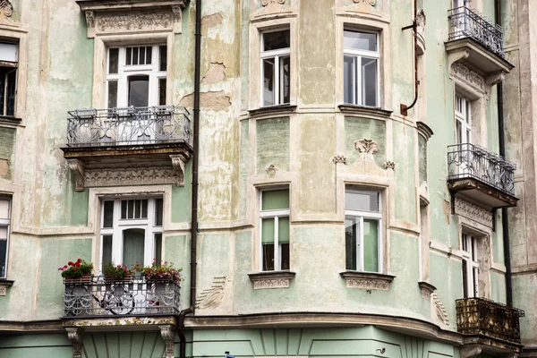 Beautiful old house with balconies — Stock Photo, Image