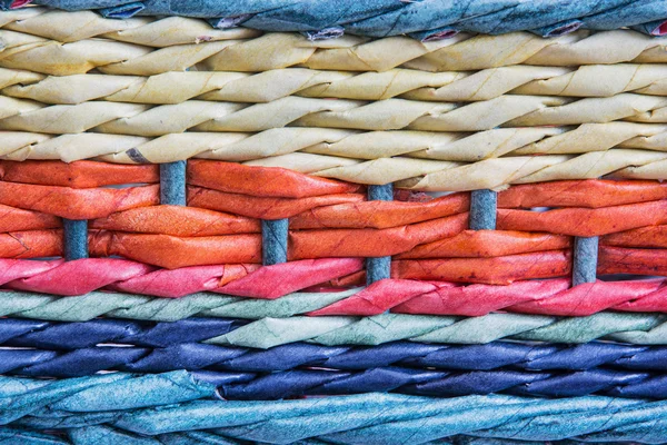 Colorful wicker basket detail — Stock Photo, Image