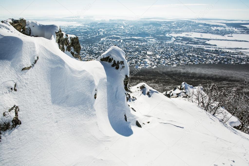Snowy Rocks With Nitra City In The Background Stock Photo By C Vrabelpeter1 Snowy Rocks With Nitra City In The Background Stock Photo By C Vrabelpeter1