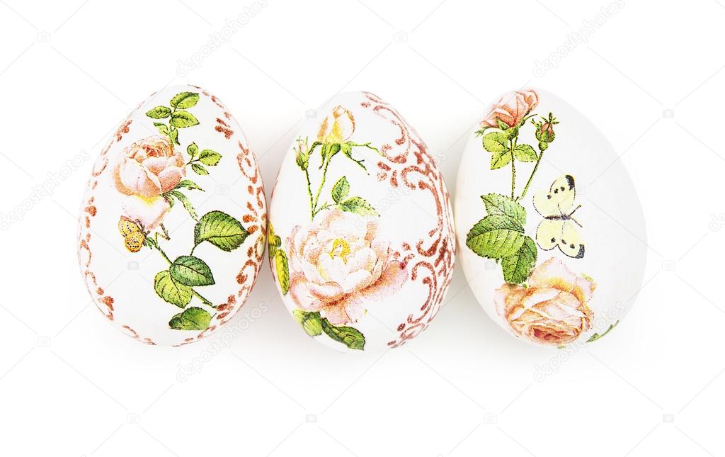 Three beautiful Easter eggs