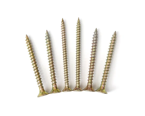 Isolated copper screws — Stock Photo, Image