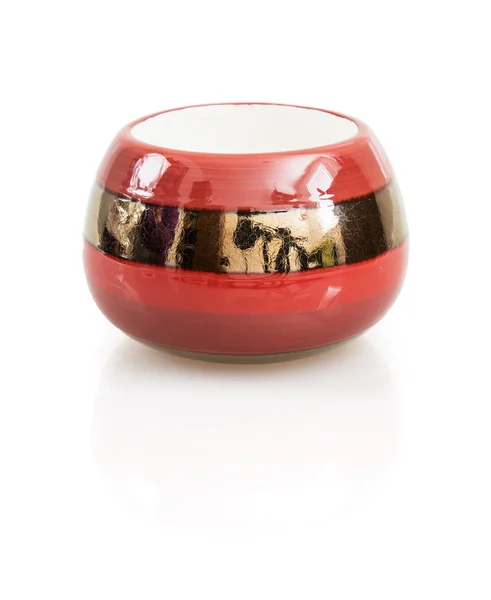 Stylish ceramic candlestick with reflection — Stock Photo, Image