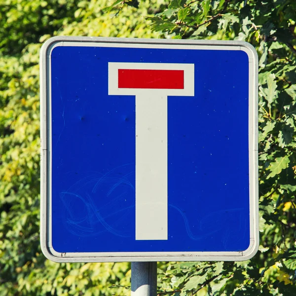 Road sign doodlopende weg — Stockfoto
