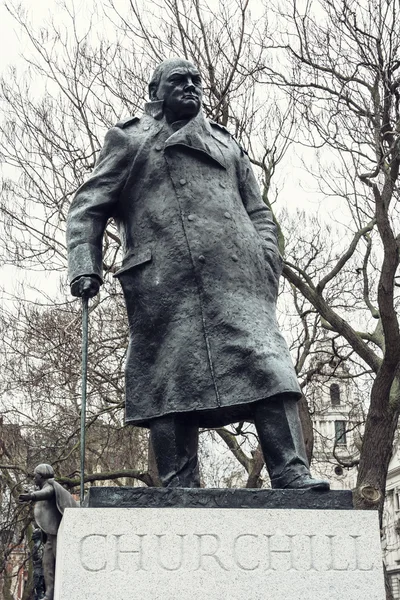 Posąg Winston Churchill, Parliament square — Zdjęcie stockowe