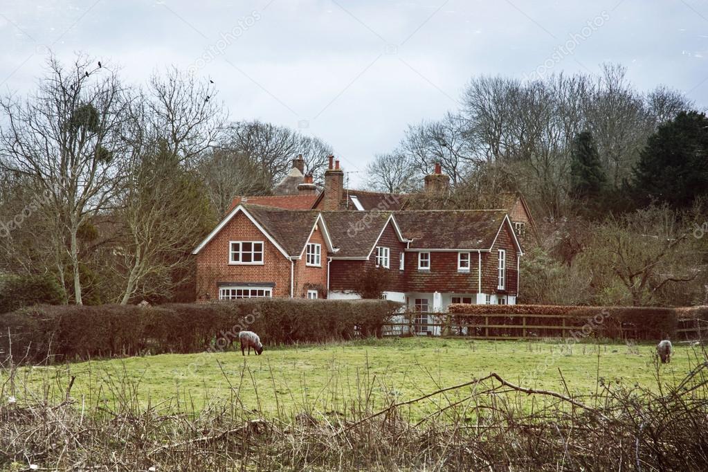 Country house and sheep in England