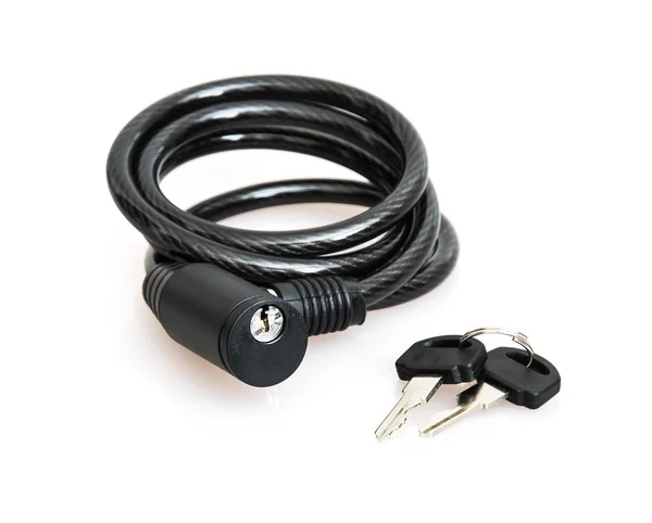 Black bicycle lock — Stock Photo, Image