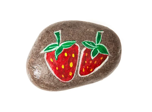 Beautiful stone with strawberries theme — Stock Photo, Image