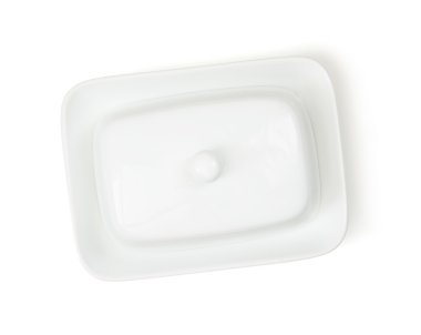 White ceramic butter container