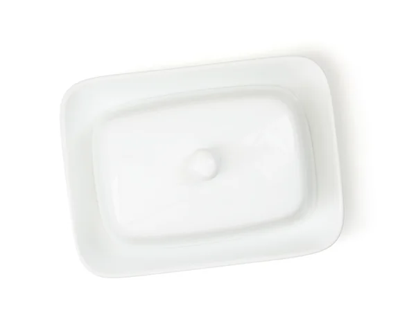 White ceramic butter container — Stock Photo, Image