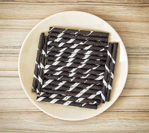 Rollos con sabor a chocolate y vainilla —  Fotos de Stock