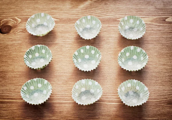 Dotted paper baskets for baking — Stock Photo, Image