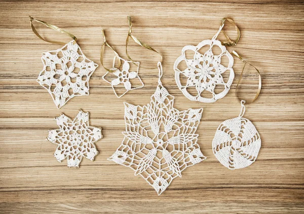 Crochet christmas decorations — Stock Photo, Image