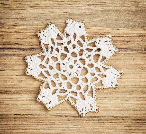 White crochet snowflake — Stock Photo, Image