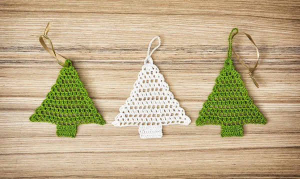 Crochet christmas trees — Stock Photo, Image