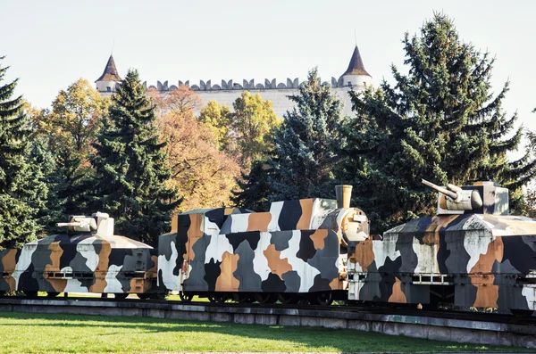 Tren blindado Hurban en Zvolen, Eslovaquia, memorial de la Segunda Guerra Mundial —  Fotos de Stock