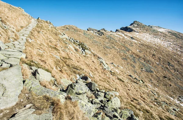 Μονοπάτι που οδηγεί μέχρι την κορυφή Dumbier, χαμηλή Tatras, Σλοβακία, εργαλείο — Φωτογραφία Αρχείου