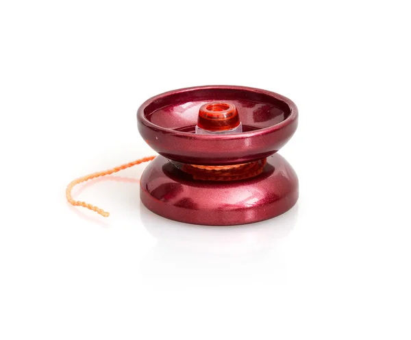 Red yoyo with twine on the white background — Stock Photo, Image