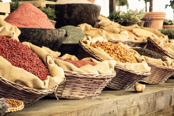 Various kinds of spices in the marketplace — Stock Photo, Image