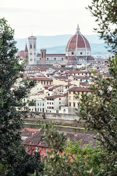 Catedral Santa Maria del Fiore y el campanario de Giotto en Flor —  Fotos de Stock