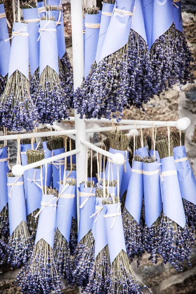 Rack med torkad lavendel — Stockfoto