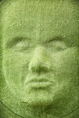 Kadın yüz şeklinde çim duvar