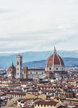 Florence city with cathedral Santa Maria del Fiore, Italy, trave clipart