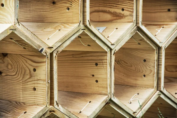 Background of the wooden hexagons — Stock Photo, Image