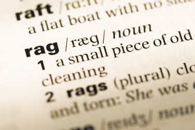 Eski İngilizce sözlük sayfası word bez ile yakın çekim