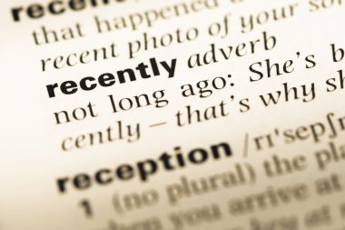 Son zamanlarda eski İngilizce sözlük sayfası word ile yakından