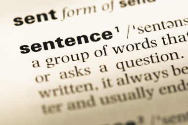 Eski İngilizce sözlük sayfası kelime cümle ile yakın çekim