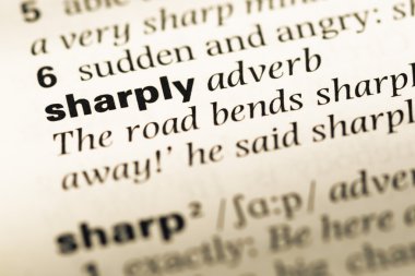 Word ile eski İngilizce sözlük sayfasının keskin yakın çekim