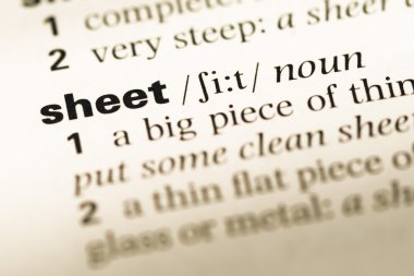 Eski İngilizce sözlük sayfası word levha ile yakın çekim