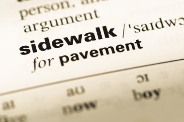 Eski İngilizce sözlük sayfası word kaldırım ile yakın çekim