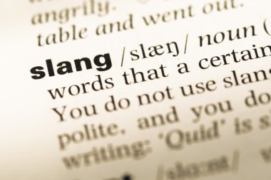 Eski İngilizce sözlük sayfası kelime argo ile yakın çekim