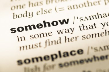 Eski İngilizce sözlük sayfası word ile bir şekilde yakın çekim