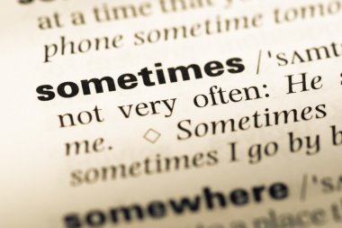 Bazen eski İngilizce sözlük sayfası word ile yakından