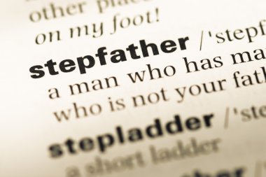 Eski İngilizce sözlük sayfası word üvey babası ile yakın çekim